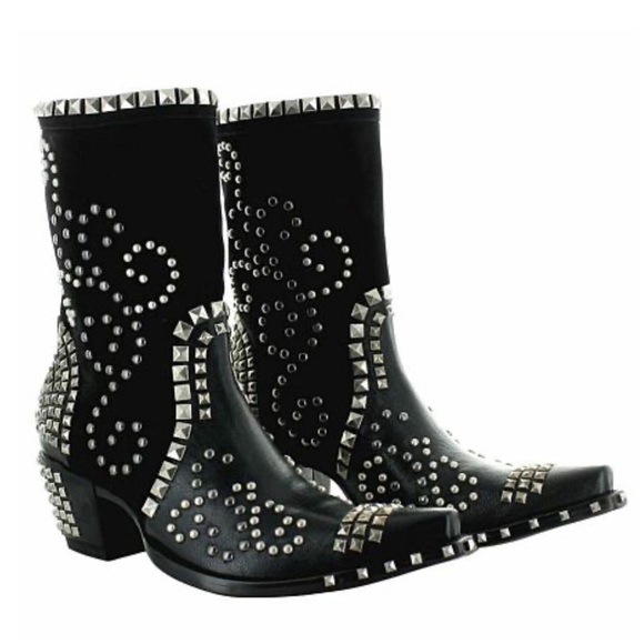 Old Gringo Double D Ranch Black Studded Heeled Boots - Picture 16 of 16